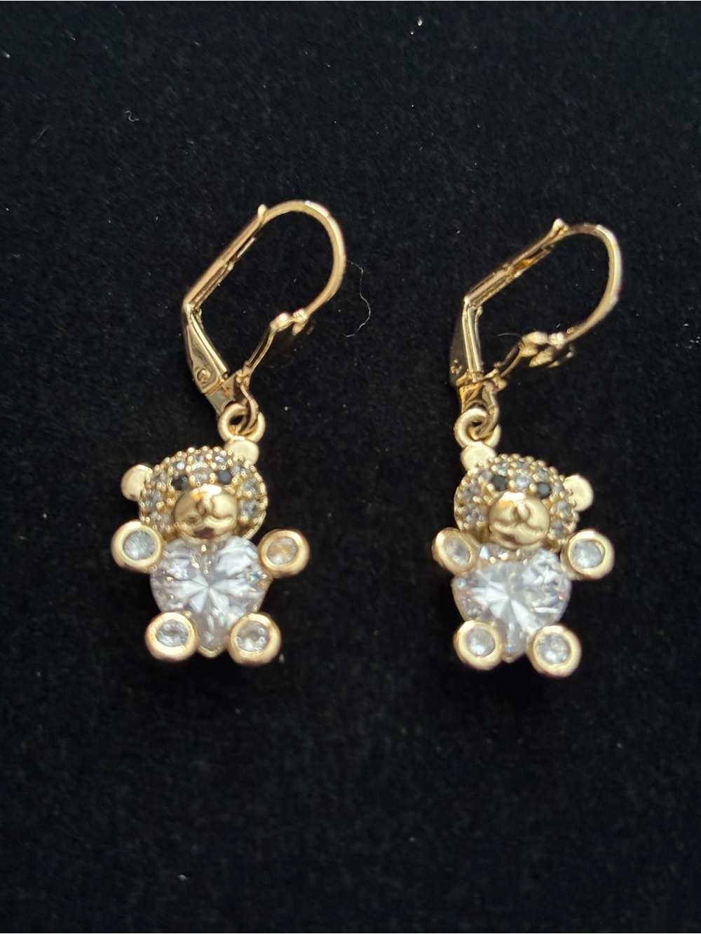Gold Plated Teddy Bear Earrings